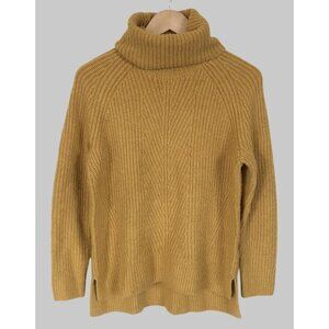 Madewell Knit Turtleneck Sweater Womens S Yellow Wool Blend Quiet Luxury Cabin
